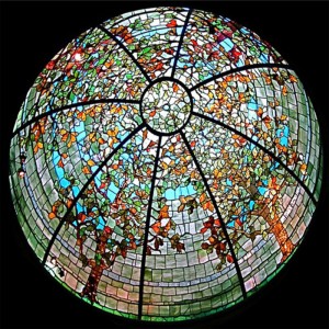 Colorful stained glass dome from Stained Glass Inc.